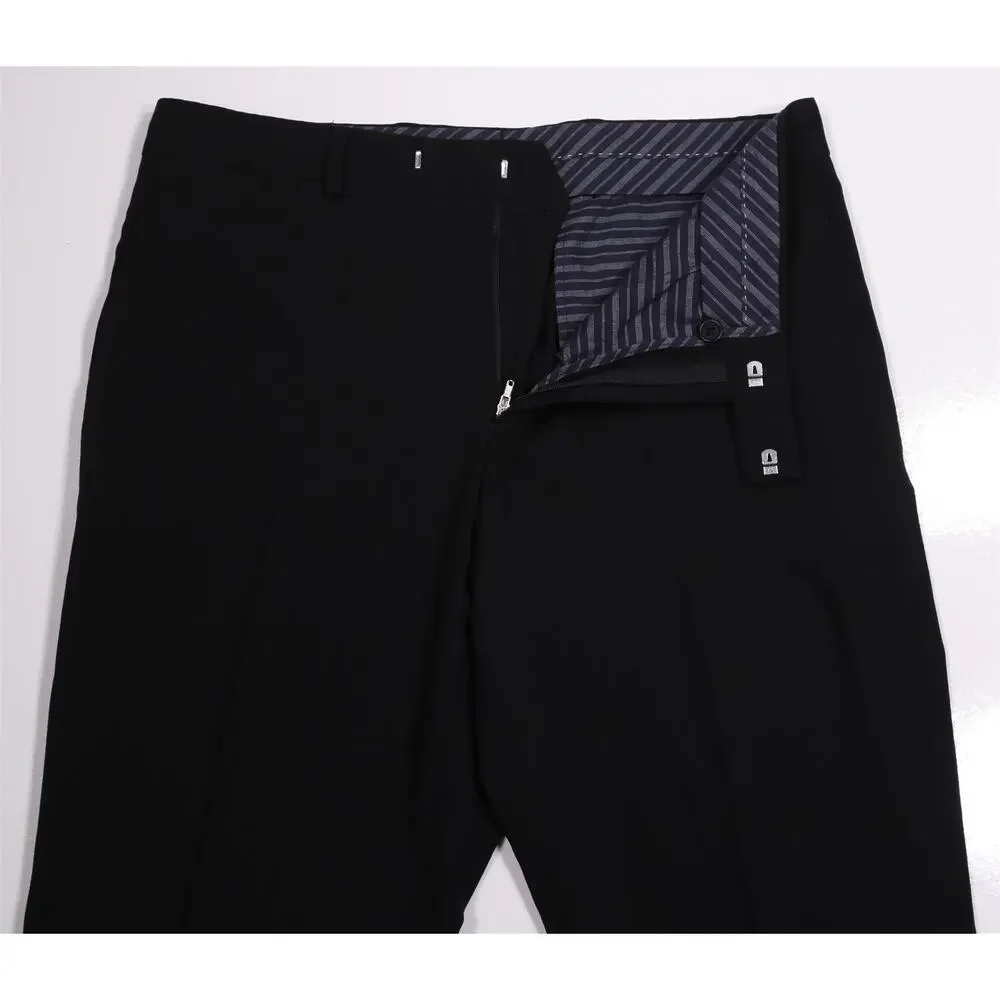 Ted Baker Mens Black Flat Front Wool Dress Pants Trousers 34x29